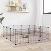 Cușcă animale de companie cu ușă 12 panouri negru 35x35 cm oțel