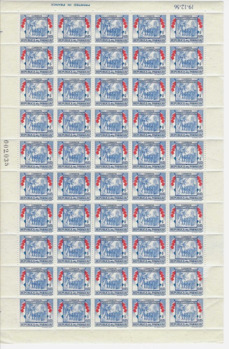 PARAGUAY- 1957 COALA COMPLETA (50 MARCI NESTAMPILATE) 1