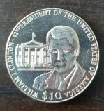Moneda Liberia - 10 Dollars 2002 - William J. Clinton