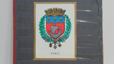 RECLAMA TIP VEDERE CU STEMA ORASULUI PARIS SI DETALII DESPRE ORAS PE VERSO - foto