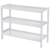 SONGMICS Raft de depozitare din bambus, cu 3 niveluri, 26x70x55cm, alb Household NewTrend