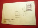 Plic circulat cu 2,40Sh. Austria 1957 Antet Hermann Lanz ,Graz-Bucuresti , patat