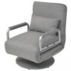 Scaun pivotant si canapea extensibila, gri deschis, textil