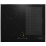 Plita incorporabila Miele KM 7466 FR, Inductie, 4 zone de gatit, TwinBooster, Conectivitate hota, PowerFlex, Rama inox, 60 cm, Negru