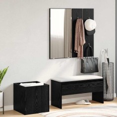 vidaXL Set mobilier hol Pe perete cu oglindă 5 pcs Lemn compozit 3332489