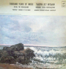 Thousand years of music - Spain. The renaissance (Vinil) foto