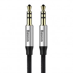 Cablu Audio Baseus Yiven M30 mini jack 3.5 mm AUX, 50cm, Negru/Argintiu foto