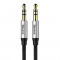 Cablu Audio Baseus Yiven M30 mini jack 3.5 mm AUX, 50cm, Negru/Argintiu