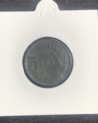 Moneda 5 lei 1942 foto