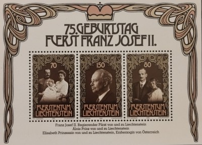 BC69, Liechtenstein 1981, bloc personalitati, Franz Iosef al II-lea foto