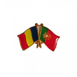 Insigna Drapel Romaniei + Drapel Portugalia PIN509