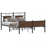 VidaXL Cadru pat fără saltea stejar maro, 140x190 cm, lemn prelucrat