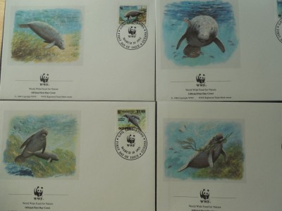Guyana-Fauna marina-set complet FDC foto