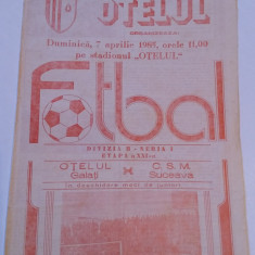 Program meci fotbal OTELUL GALATI - CSM SUCEAVA (07.04.1985)