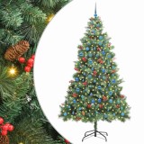 vidaXL Brad de Crăciun artificial Verde 240 cm PVC și Metal 3395159