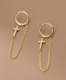 Cumpara ieftin Cercei Din Argint Gold CRUCE cod ARG390M
