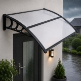 Copertina protectie usa si fereastra din policarbonat UV, 120 x 80 cm, negru transparent