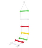 Scară de Fr&acirc;nghie cu Trepte din Plastic, 147 Cm