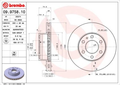 BREMBO 09.9758.10 PRIME LINE Disc frana foto