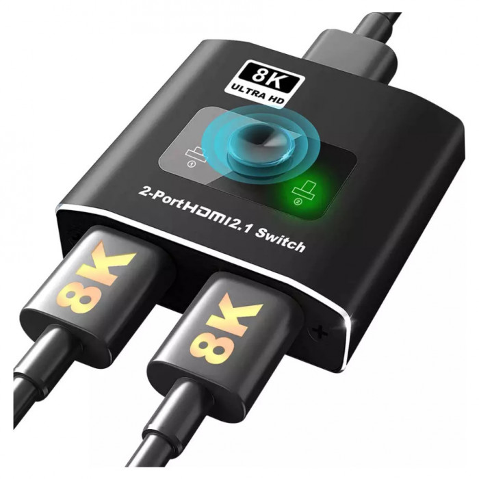 Adaptor HDMI QZ8Q2, 2 porturi USB, iesire 4K, 8K, Full HD