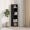 Dulap CD/DVD vidaXL Stejar Negru 21x20x88cm, 6 Compartimente, Lemn Prelucrat, Raft Depozitare CD-uri, Negru