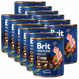 Cumpara ieftin Brit premium by Nature Conservă de porc &amp;amp; trahee 12 x 800 g