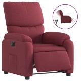 Cumpara ieftin Fotoliu rabatabil electric, rosu vin, material textil