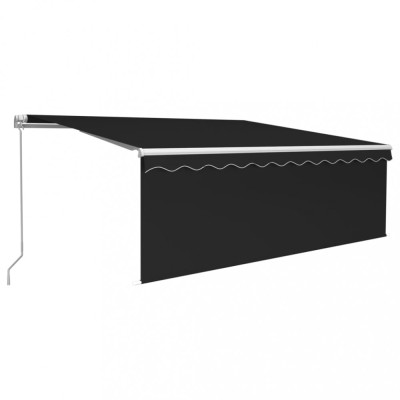 Copertina retractabila manual cu stor &amp;amp; LED, antracit, 4x3 m foto
