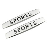 Set 2 x Embleme auto metalice, autoadezive, model "SPORTS", finisaj Crom,