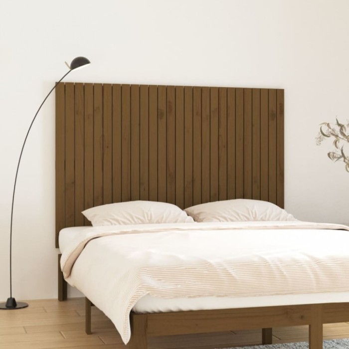 Gossi tablie de pat pentru perete, maro miere, 166x3x110 cm, lemn pin