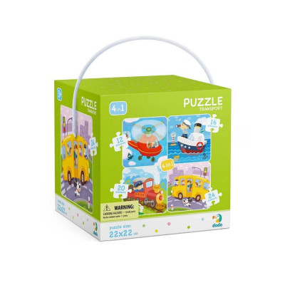 Puzzle 4 in 1 - Vehicule (12, 16, 20, 24 piese) PlayLearn Toys foto