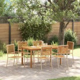 Set de masa pentru gradina 7 buc. Bej Lemn Solid de Acacia