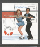 Nicaragua 1988 Olympic Winter Games perf. sheet Mi.B176 used TA.091, Stampilat