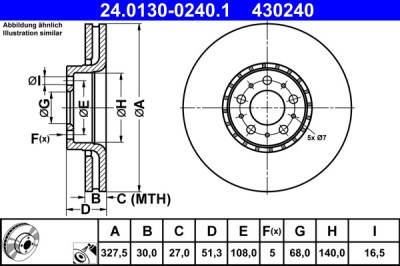 ATE 24.0130-0240.1 Disc frana foto