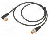 Cablu M12 LUTRONIC 3 PIN 1m 4A IP67 -25&deg; la 80&deg;C