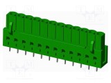 Regletă de conexiuni deconectabilă soclu mamă 12 pini 10A 300V AMPHENOL ANYTEK verde pentru PCB