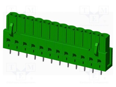 Regletă de conexiuni deconectabilă soclu mamă 12 pini 10A 300V AMPHENOL ANYTEK verde pentru PCB foto