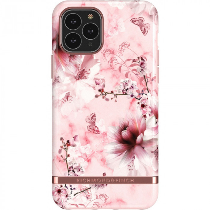 Husa Plastic - TPU Richmond&amp;Finch PinkMarble Floral pentru Apple iPhone 11 Pro Max, Multicolor