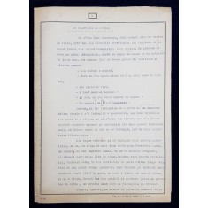 GEO BOGZA - CU TRAMVAIUL LA SPITAL - ARTICOL PENTRU ZIAR , DACTILOGRAFIAT , CU CORECTURILE, MODIFICARILE SI ADAUGIRILE OLOGRAFE ALE AUTORULUI , PE