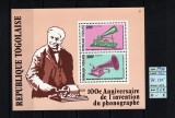 Togo, 1978 | 150 ani invenţia Fonografului - Ştiinţă, comunicaţii | MNH | aph, Muzica, Nestampilat