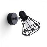 Lampă De Perete Artemis Negru Oțel 1 Bec Coș Conic Modern De Interior