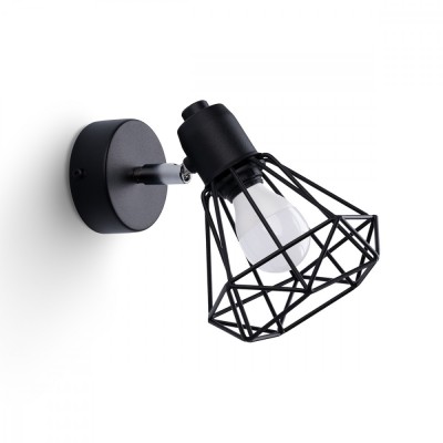 Lampă De Perete Artemis Negru Oțel 1 Bec Coș Conic Modern De Interior foto