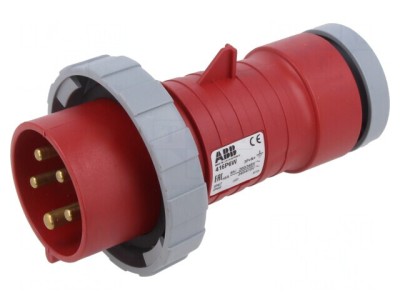 Conector alimentare AC trifazat drept pe cablu foto