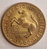 50 millions Mark - Westfalen Freiherr vom Stein 1923, Funck# 645.12A, Germania, Notgeld, Europa