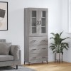 VidaXL Dulap &icirc;nalt, gri sonoma, 69,5x34x180 cm, lemn compozit 3198407