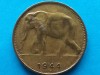 CONGO BELGIAN-1 FRANC 1944, Africa, Alama