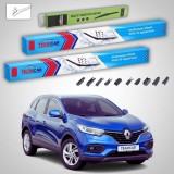 Cumpara ieftin Ștergătoare Renault Kadjar I SUV 2017-2018 | Set Față și Spate Flat Premium &ndash; TeamCar&reg;