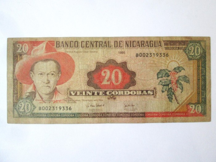 Rară! Nicaragua 20 Cordobas 1995 la cel mai mic pret