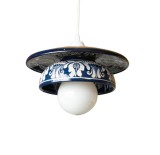 Cumpara ieftin Pendul Deco Republic &bdquo;Strachina albastra&rdquo; E27, 1x60W, ceramica autentica Corund