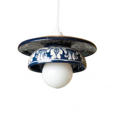 Pendul Deco Republic „Strachina albastra” E27, 1x60W, ceramica autentica Corund